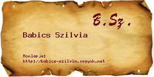 Babics Szilvia névjegykártya